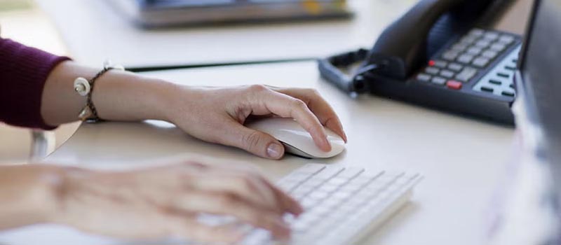 Woman typing