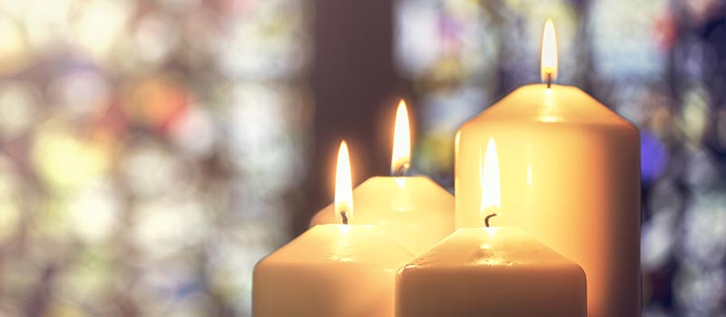 lit candles
