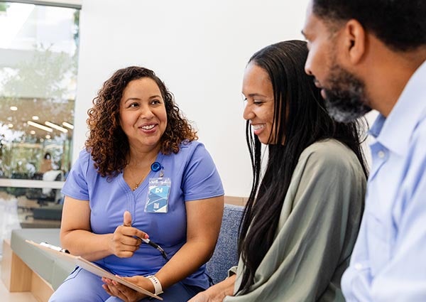 couple with nurse