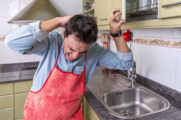 bumped head on cabinet