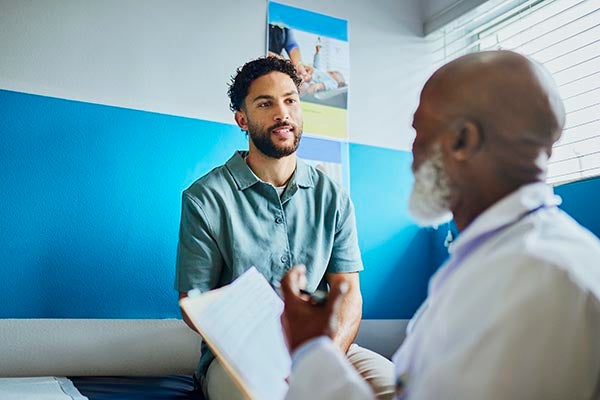 male patient with doctor