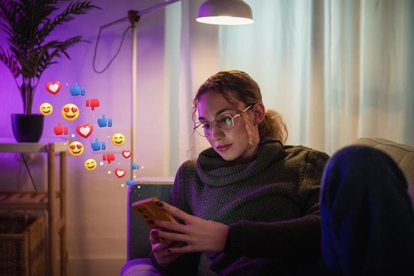 social media scrolling