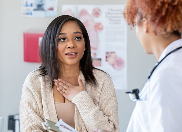 woman with doctor