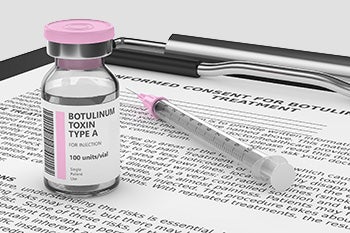 A bottle of Botulinum and an injection needle