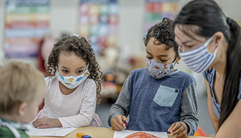 masked students