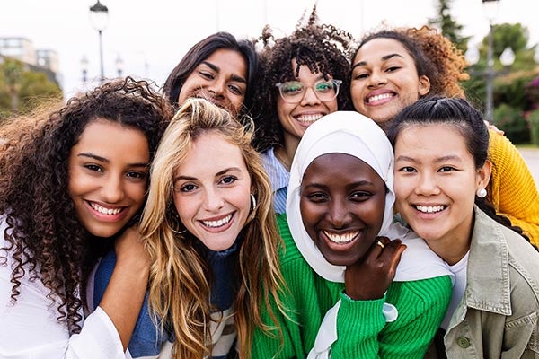 group of diverse young women